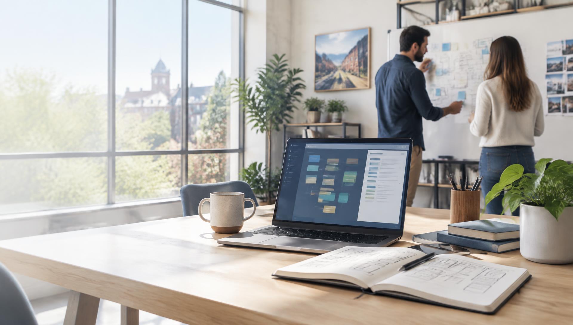A bright software studio workspace in Alpharetta